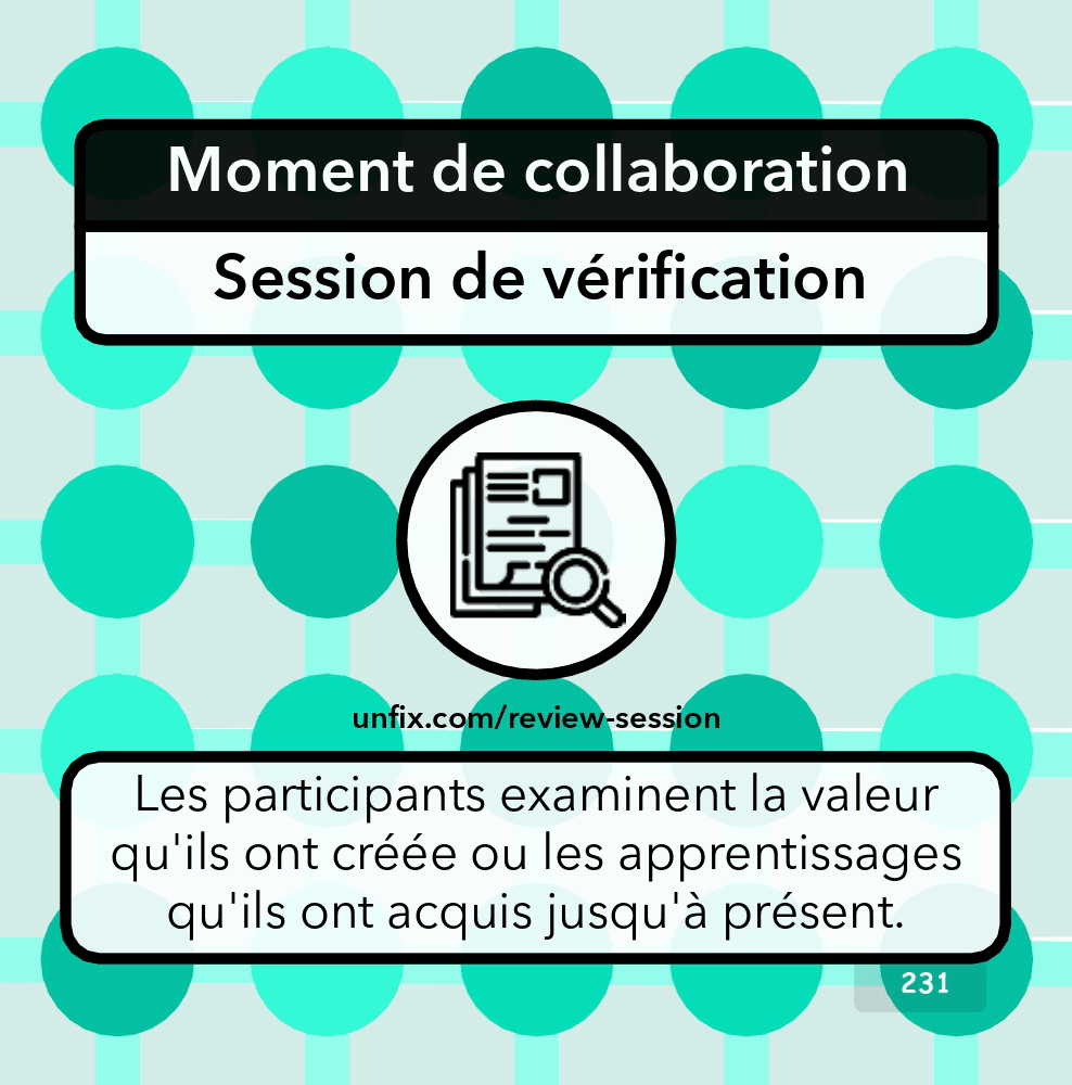 La session de vérification